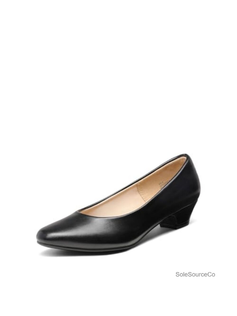 Dream Pairs Women's Low Chunky Heel Pumps Faux Leather Almond Toe Dress Shoes